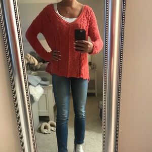 Free People sweater in Coral